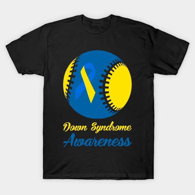 Down Syndrome Awareness Baseball Player Gift T-Shirt by nadinecarolin71415